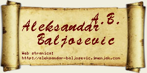 Aleksandar Baljošević vizit kartica